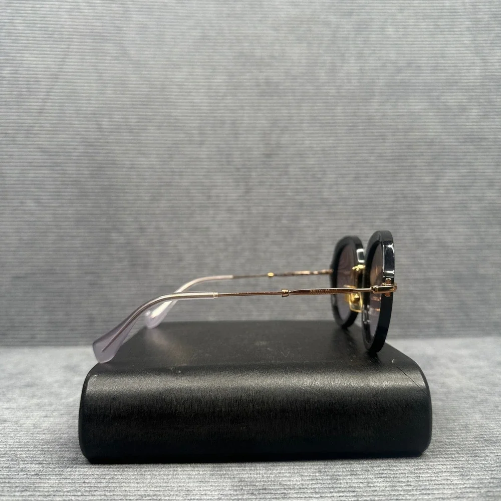 Miu Miu SMU 05Q Round Y2K Sunglasses Black Gold Metal Made in Italy 54-23-140